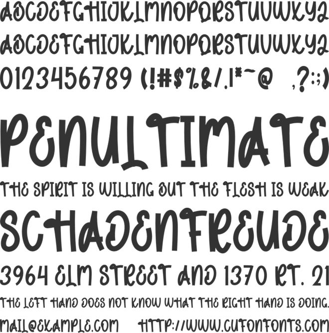 Party School font preview