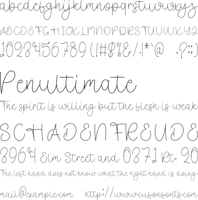 Moontly Christmas font preview