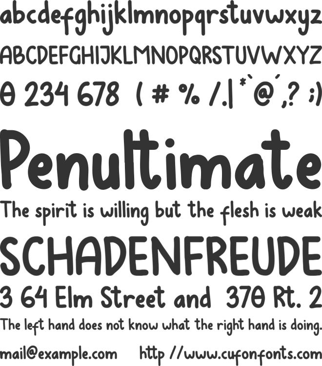 Avocados font preview