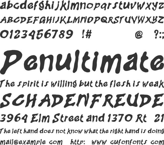 GOWNY font preview