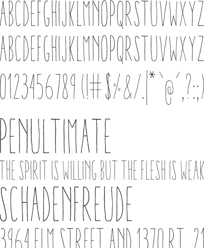 Aracne Ultra Condensed Light font preview