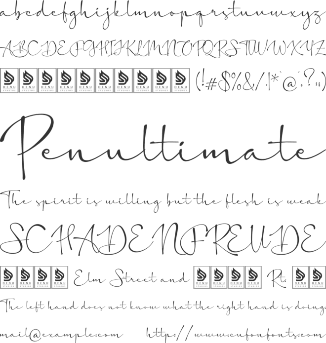 The Candelor font preview