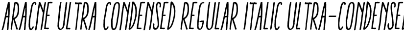 Aracne Ultra Condensed Regular Italic Ultra-condensed Regular Italic font
