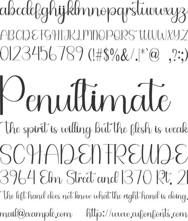 Shouthwell font preview