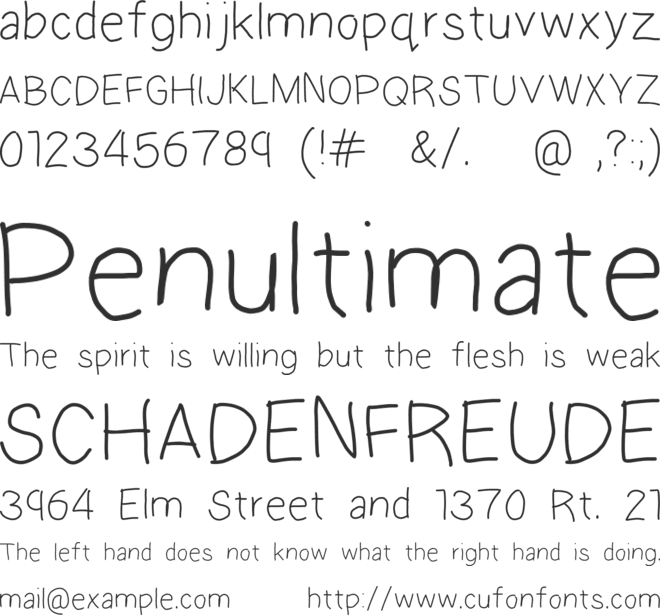 Handwriting font preview