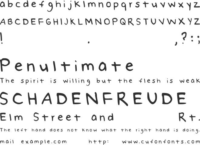 Naomis Hand font preview