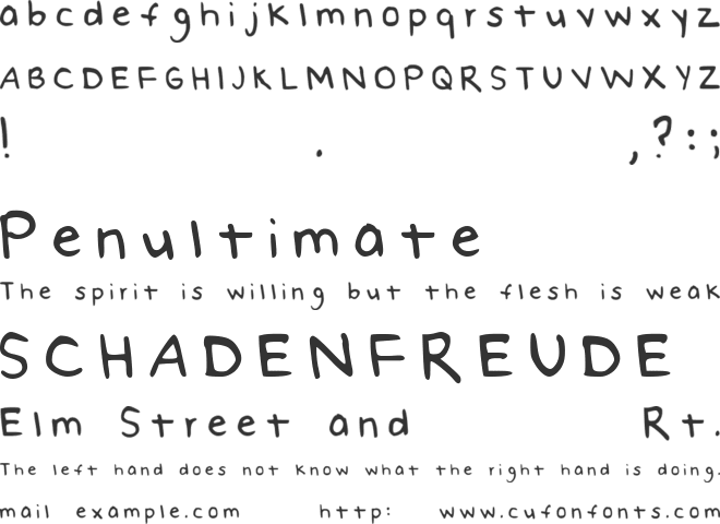 Naomis Hand font preview