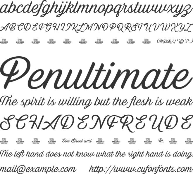 Unifier Script PERSONAL USE font preview