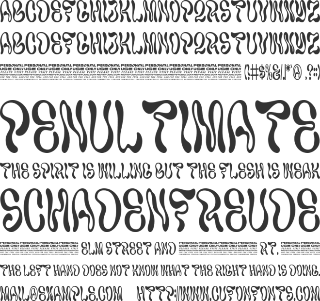 Hypnosis PERSONAL USE ONLY font preview