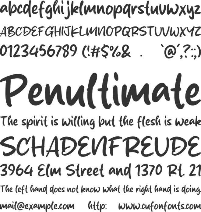 Sketchy Brush font preview