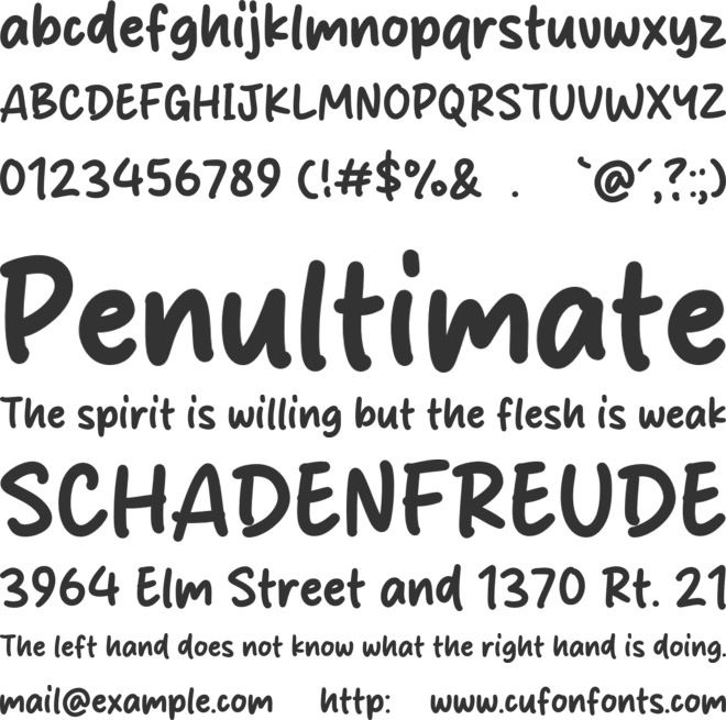Mirachel font preview