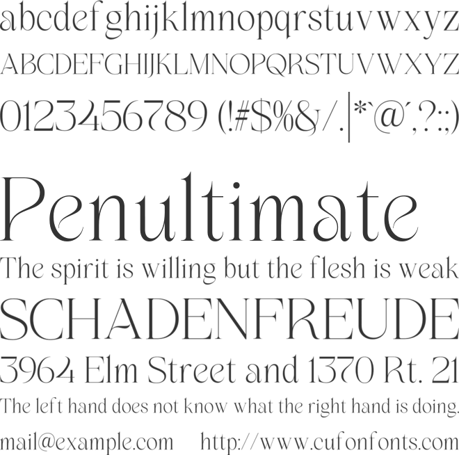Miralova font preview