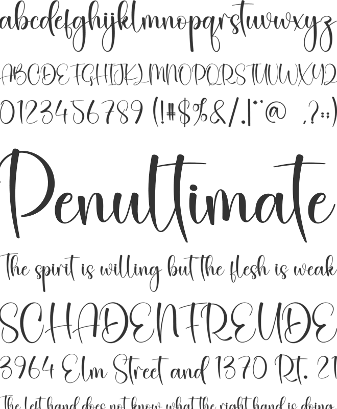 Story Writting font preview