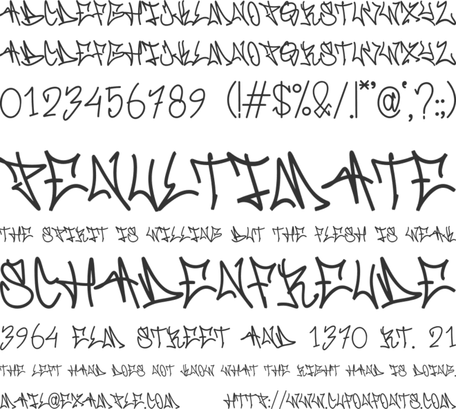 Scrawlcore font preview