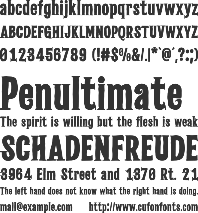 Quick Tail Display font preview
