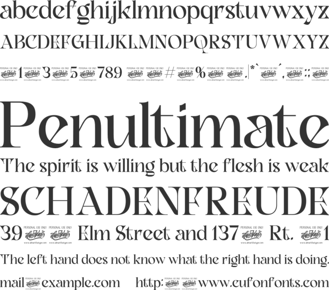 Slagless font preview