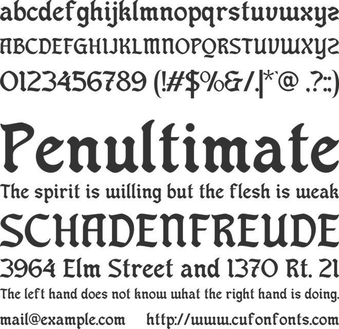 Blacher font preview