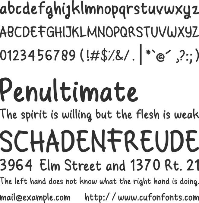 Baby ground font preview