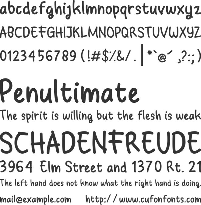 Baby ground font preview