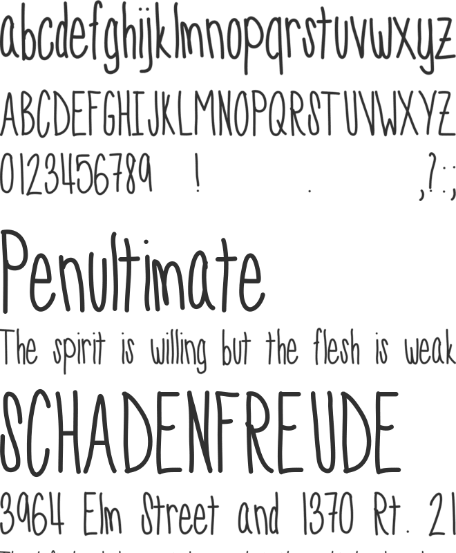 SkinnyNess font preview