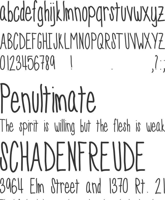 SkinnyNess font preview