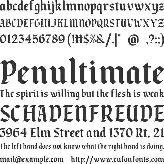 Beltino font preview