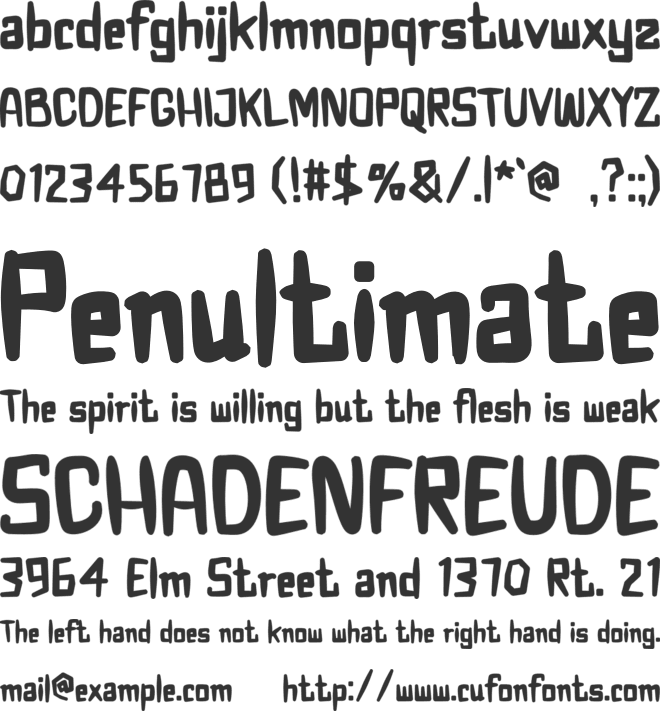 BUTHO font preview