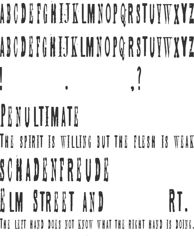 Botched abortion font preview