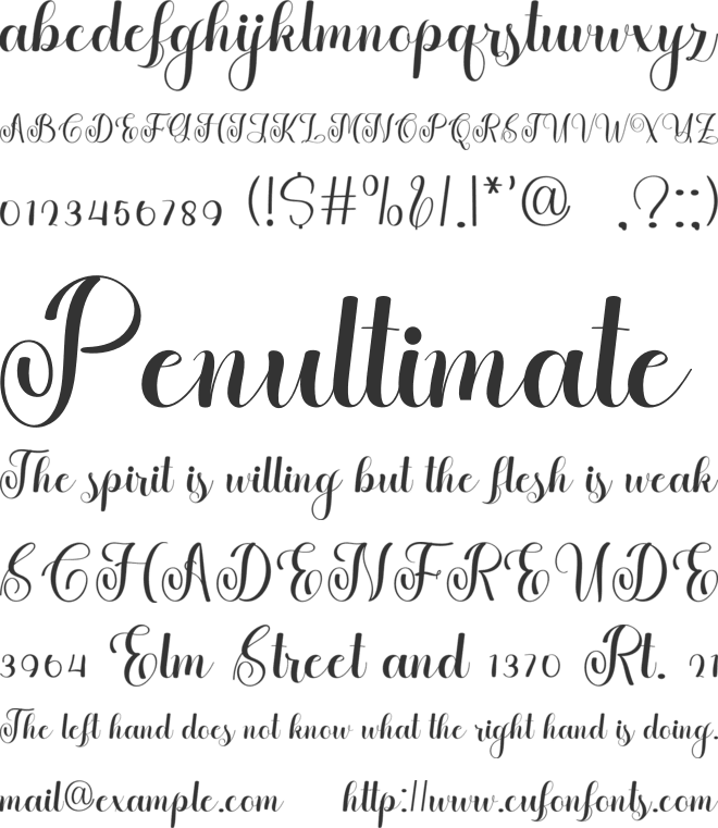 Rushlove font preview