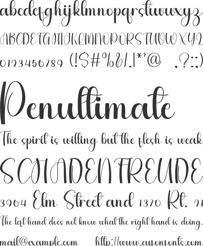 Star Bright font preview