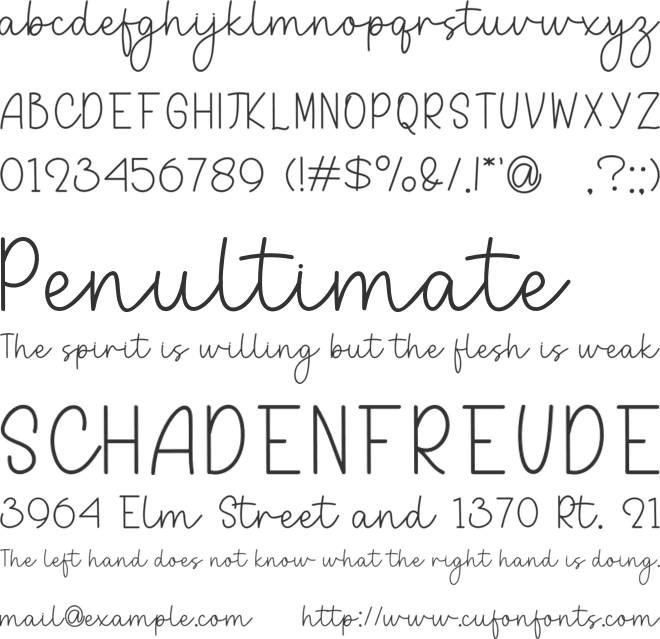 Natural Handwriting font preview
