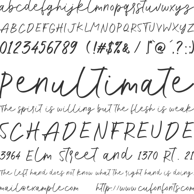 Western Europe font preview