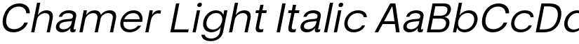 Chamer Light Italic font