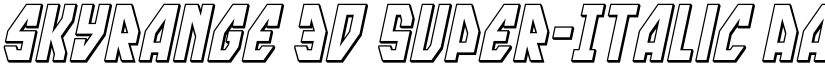 skyrange 3D Super-Italic font