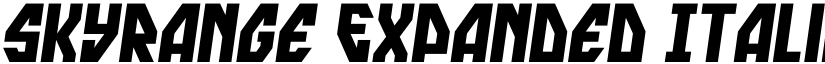 skyrange Expanded Italic font
