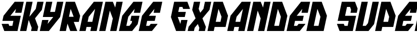 skyrange Expanded Super-Italic font