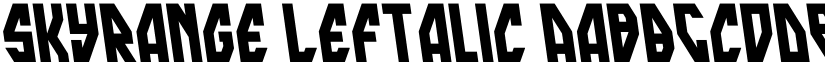 skyrange Leftalic font