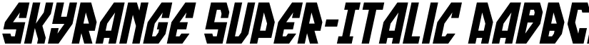skyrange Super-Italic font