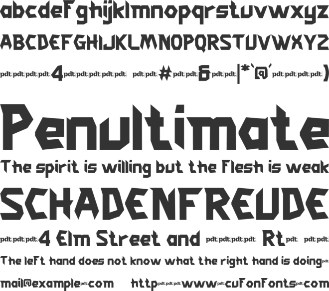 Phantom Mecha Trial font preview