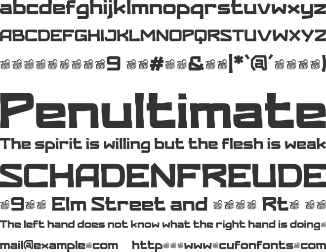 Raithon Realm Trial font preview