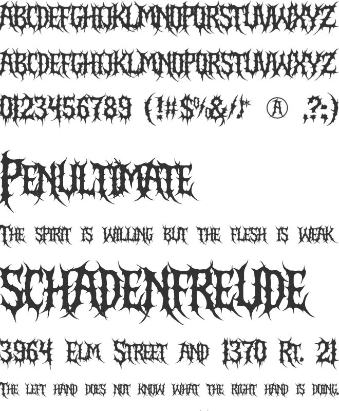 Crimson Sickness font preview