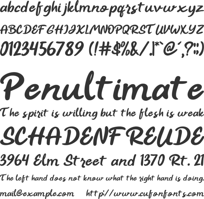 Mandoe font preview