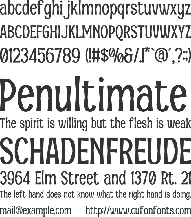 Pamelo font preview
