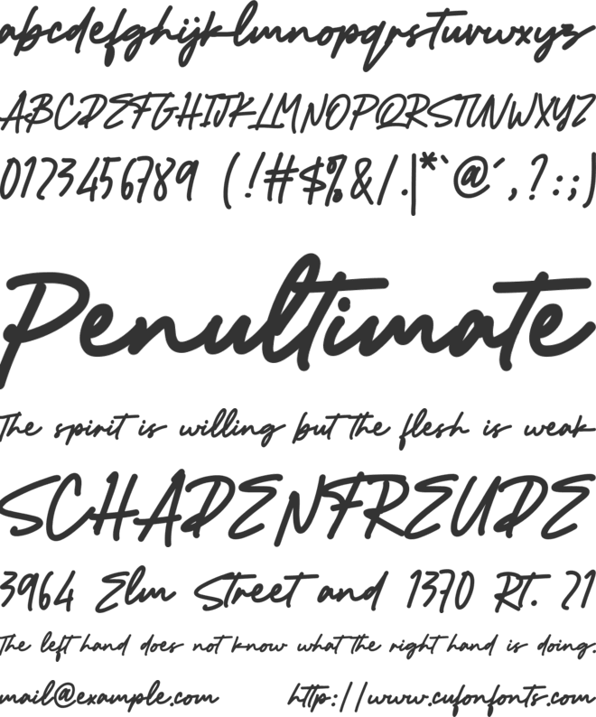 Lineart font preview
