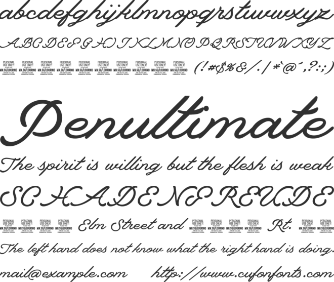 Lourino PERSONAL USE ONLY font preview