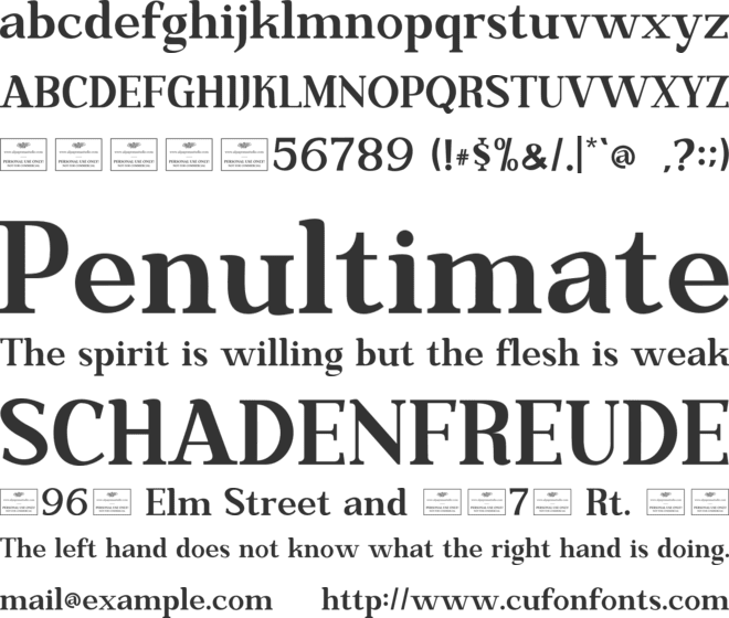 Mirevique Regalia Free font preview