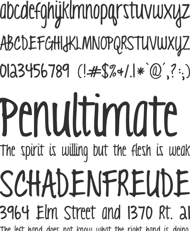 KG Love You Through It font preview