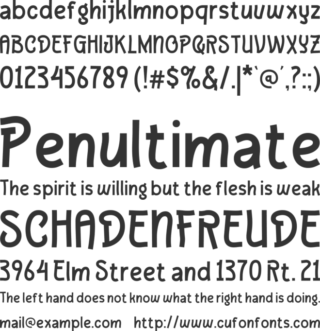 Galigo font preview