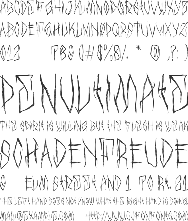 Black Sinister font preview