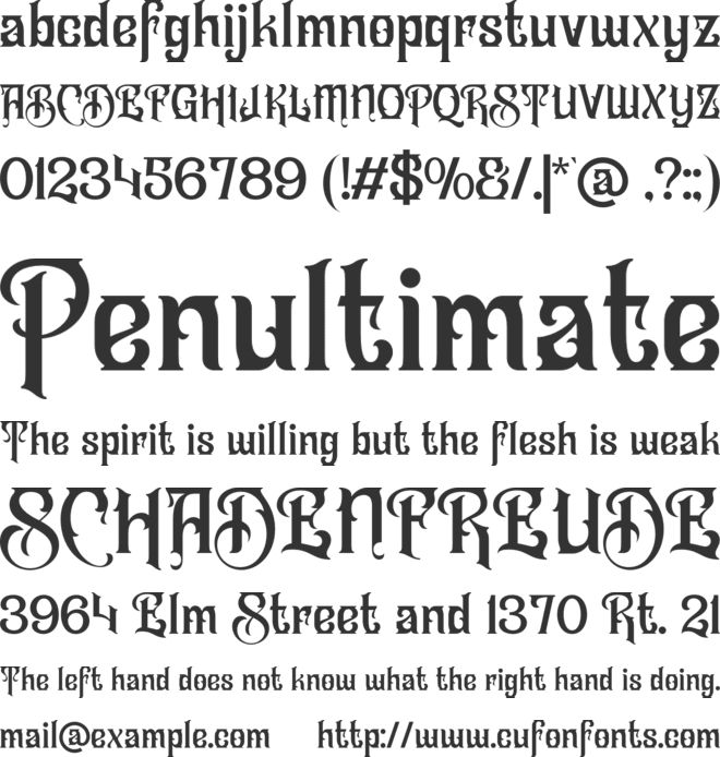 Slanfield font preview